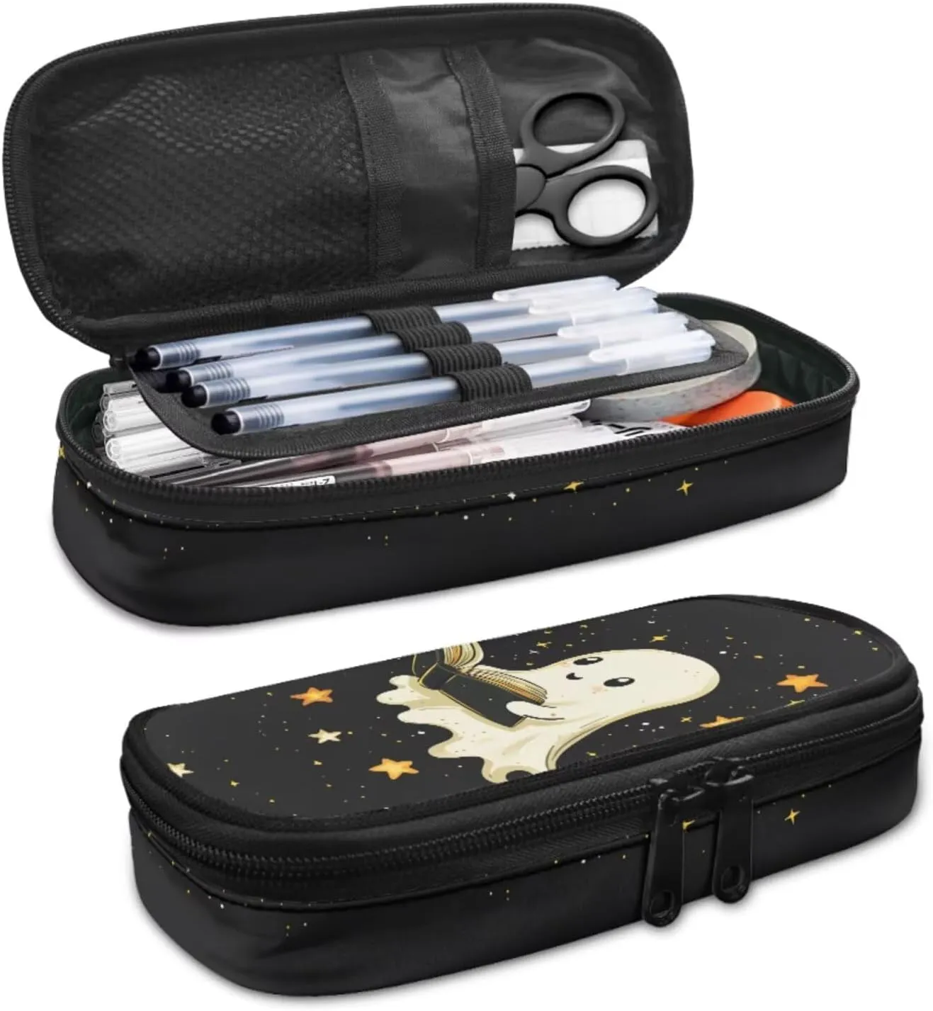 Book Ghost 4th Grade Backpack for Girls Kids Book Bag 4-in-1 Elementary School Bags for Girls Casual Daypack Backpacks with Lunch Box Pencil Case Bookmarks for Primary Students