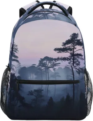 Bookbags Laptop Backpack for High School Adult Forest Fog Travel College Teens Student Casual Shoulder Daypack