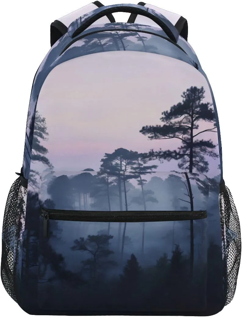 Bookbags Laptop Backpack for High School Adult Forest Fog Travel College Teens Student Casual Shoulder Daypack