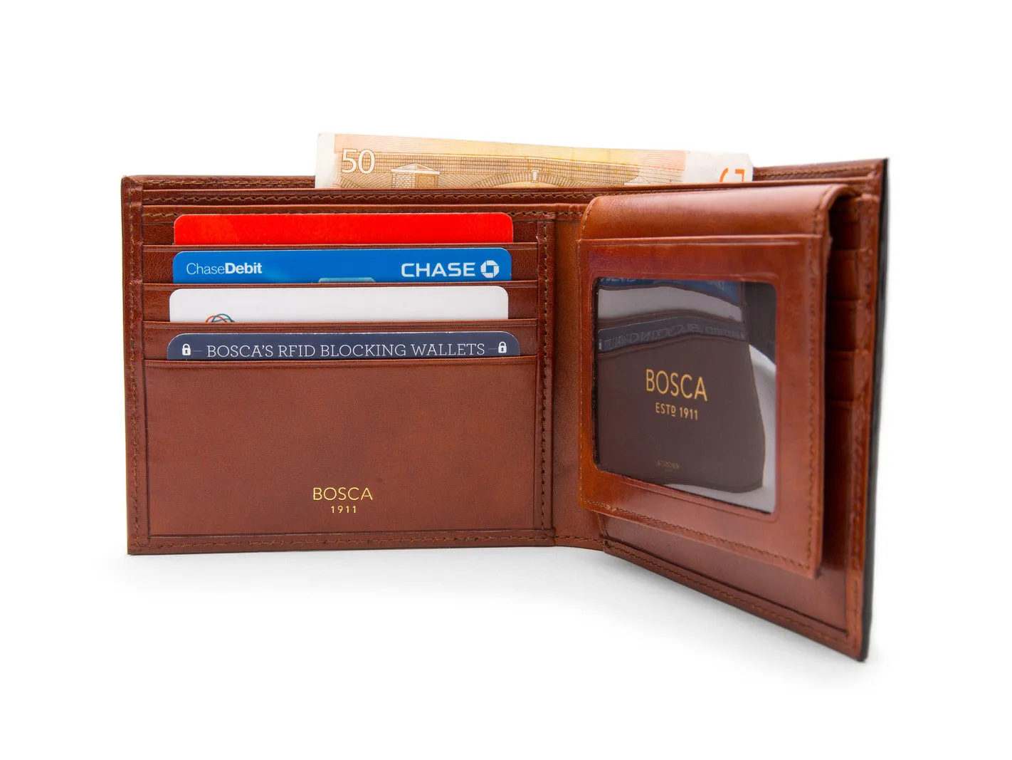 Bosca Men's Old Leather Collection - Credit Wallet w/ I.D. Passcase