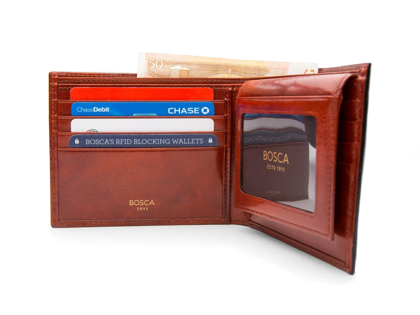 Bosca Men's Old Leather Collection - Credit Wallet w/ I.D. Passcase
