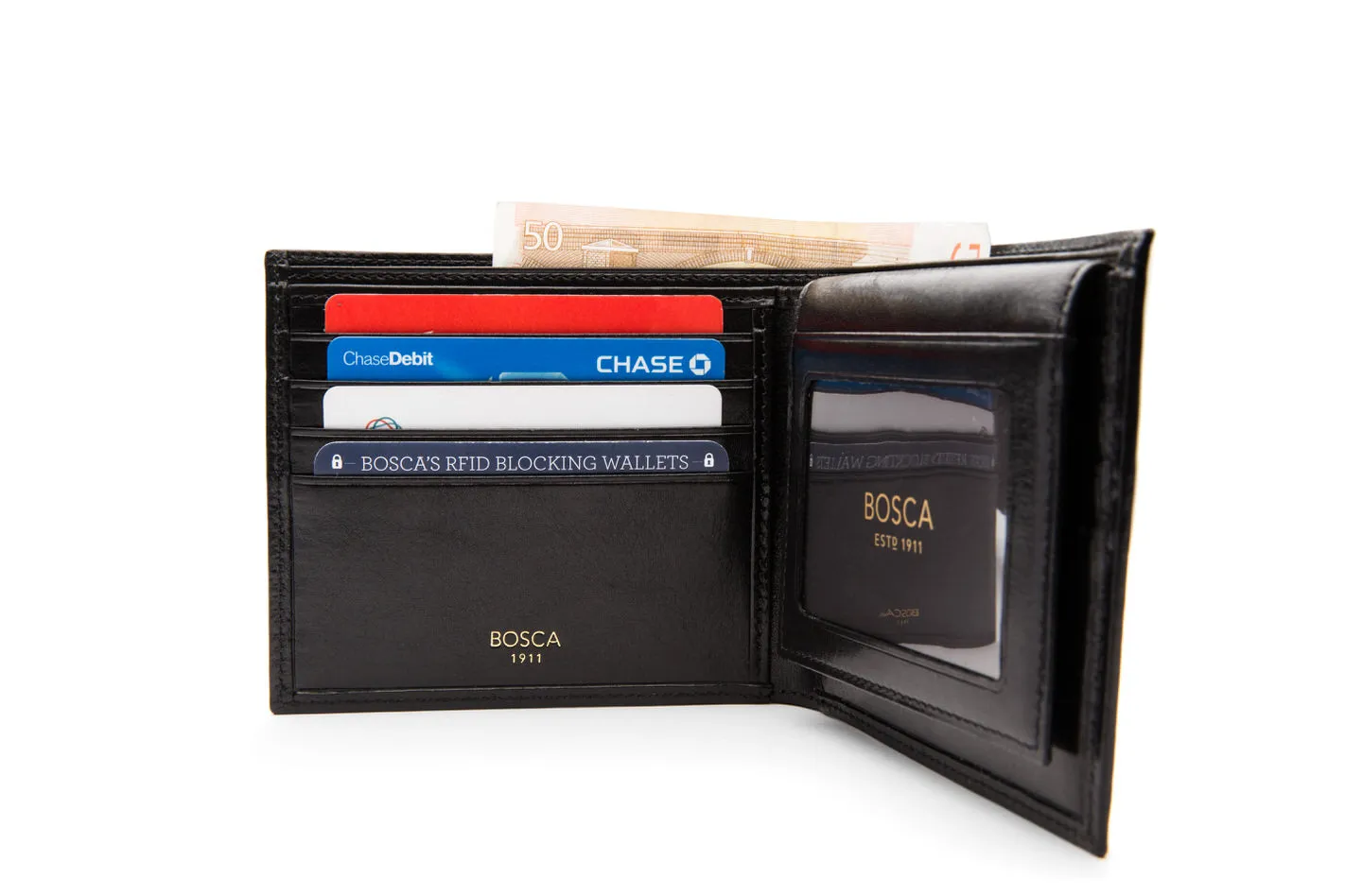 Bosca Men's Old Leather Collection - Credit Wallet w/ I.D. Passcase