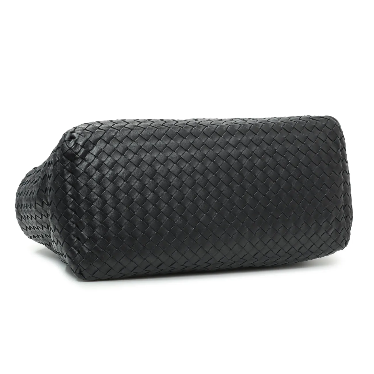 Bottega Veneta Black Nappa Intrecciato Brick Tote