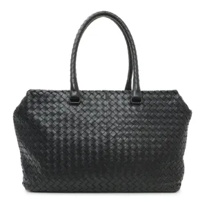 Bottega Veneta Black Nappa Intrecciato Brick Tote