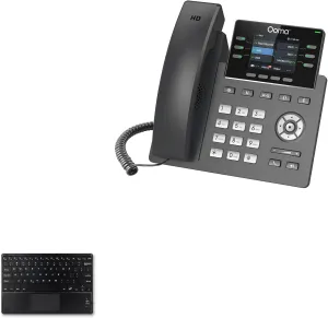 BoxWave Keyboard Compatible with Ooma 2613 IP Phone - SlimKeys Bluetooth Keyboard with Trackpad, Portable Slim TouchPad - Jet Black