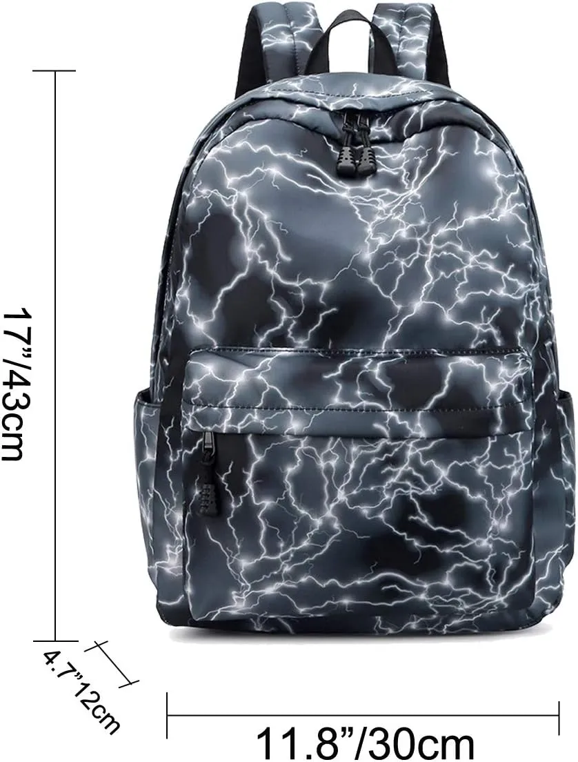 Boys Backpack, Backpack for Boys Middle School Bookbag Lightning Travel Rucksack for Teenager Boys (Black)