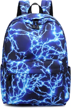 Boys Backpack, Backpack for Boys Middle School Bookbag Lightning Travel Rucksack for Teenager Boys (Blue)
