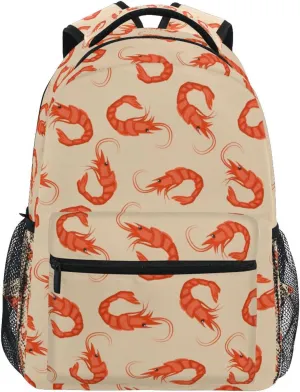 Boys Girls Kids School Backpacks Bookbag, School Bag Shrimp Pattern Daypack Travel Backpack
