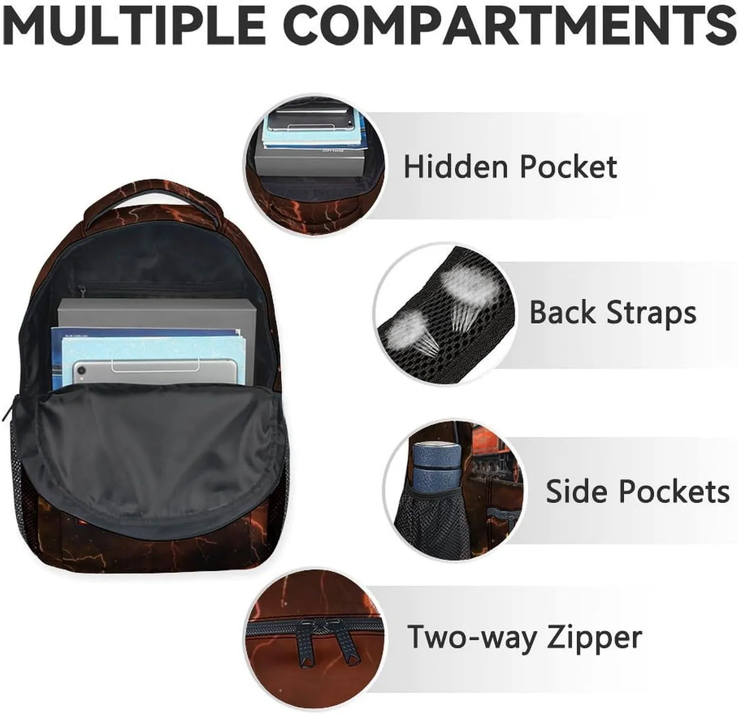 Boys Train School Backpack with Lunch Box - Set of 3 Train Backpacks Matching Combo for Kids 6-8 - Vintage Bookbag and Pencil Case Bundle