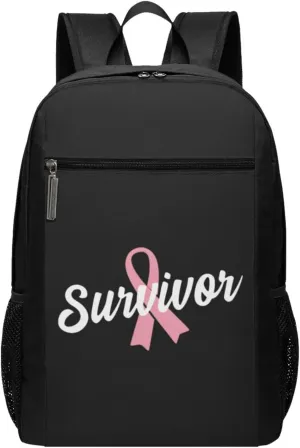 Breast Cancer Survivor Home Travel Laptop Backpack, Business Anti Theft Slim Sturdy Laptops Backpacks, College Computer Bag Gift for Men & Women Fits 17 Inch Notebook,Black