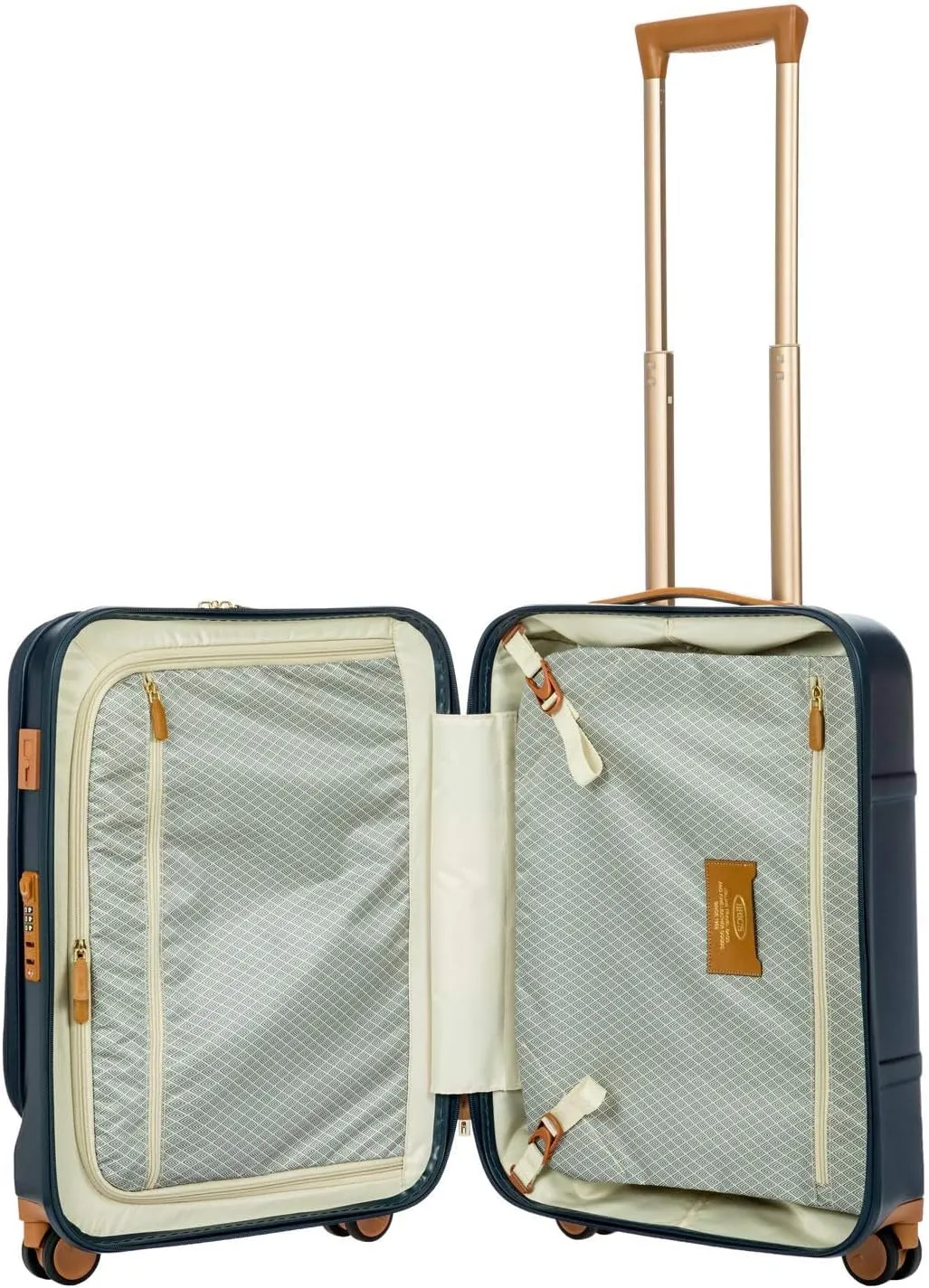 Bric's Bellagio 2.0 Spinner Trunk with Pocket - 21" Carry On Suitcase - TSA Approved Luggage - Blue