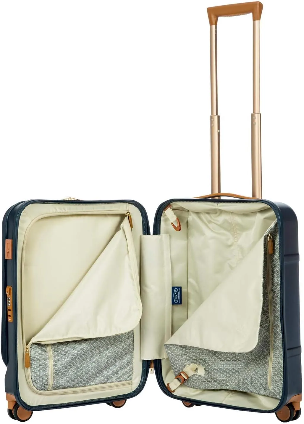 Bric's Bellagio 2.0 Spinner Trunk with Pocket - 21" Carry On Suitcase - TSA Approved Luggage - Blue