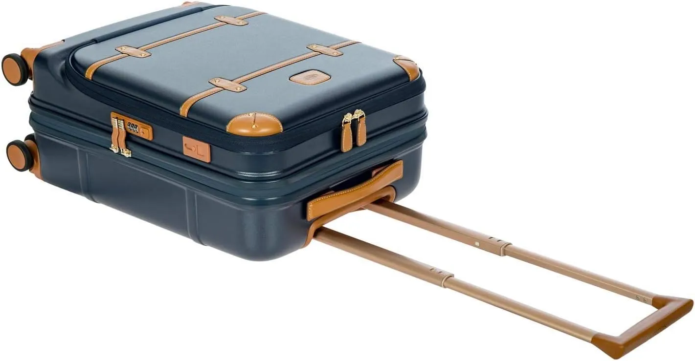 Bric's Bellagio 2.0 Spinner Trunk with Pocket - 21" Carry On Suitcase - TSA Approved Luggage - Blue