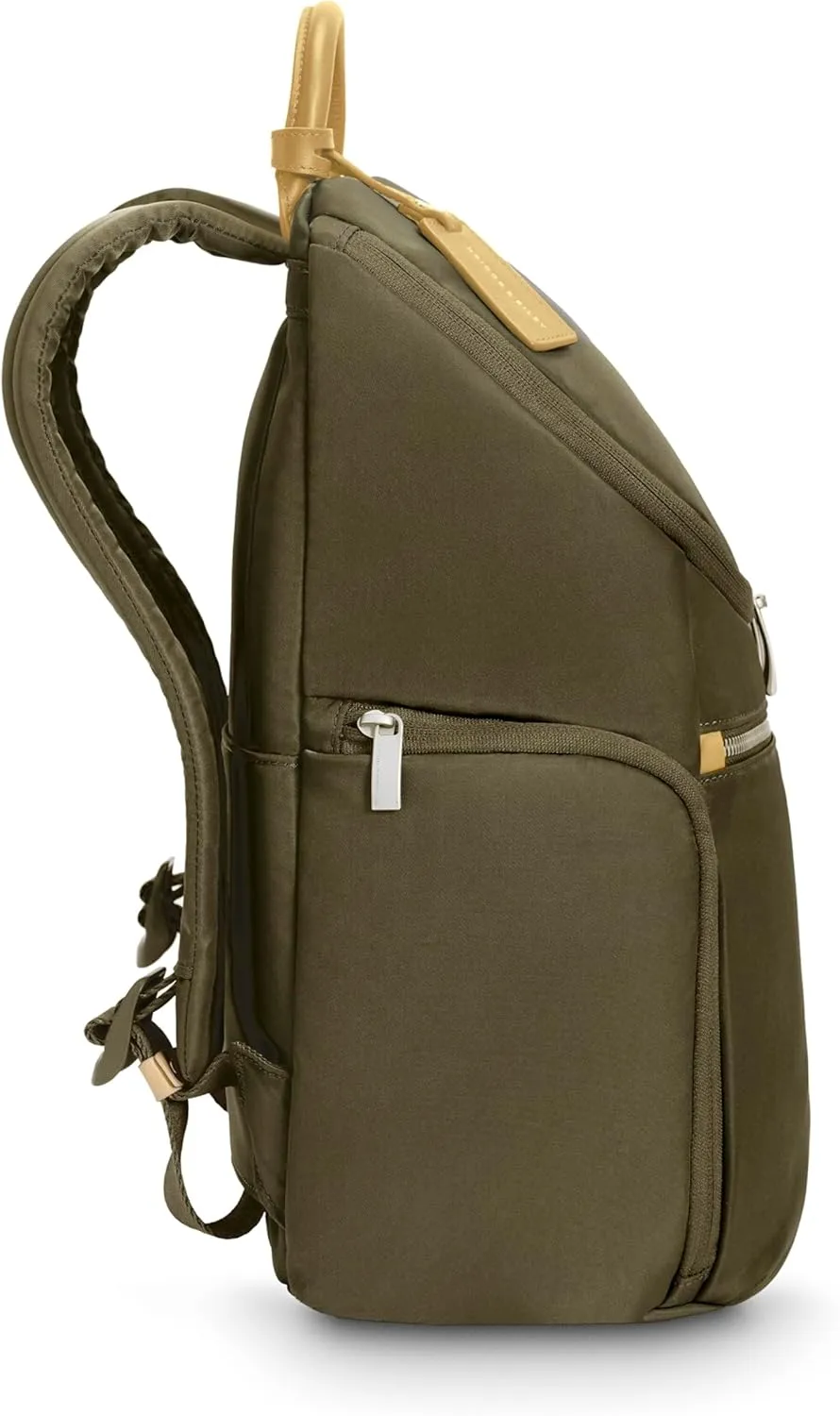 Briggs & Riley U-Zip Backpack - Daypack for Work, Personal Item Travel Bag, Carry On Size, Lightweight & Durable, Padded Straps, Fits up to 13" Laptop - Rhapsody Collection, Olive