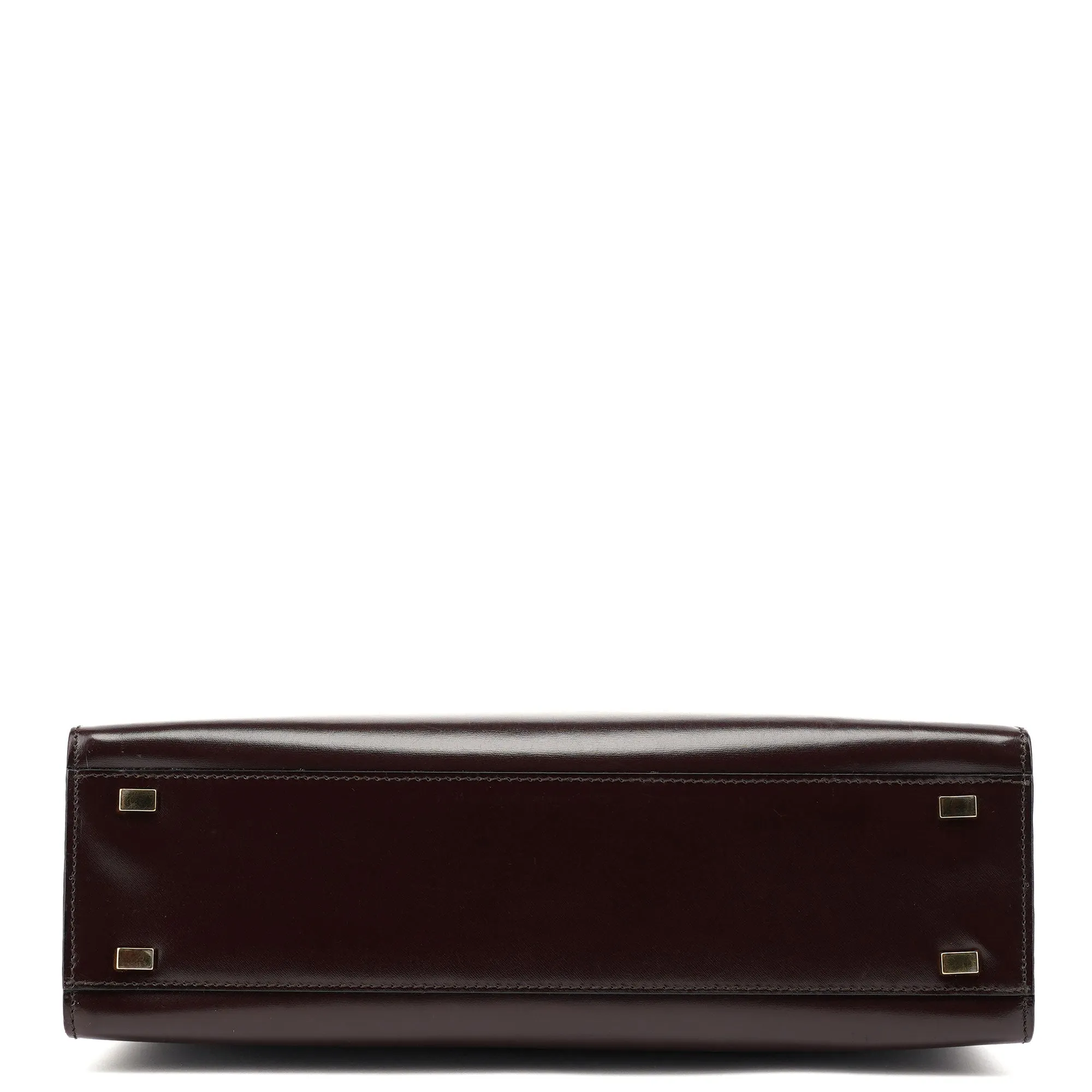 Brown Leather Gold 2-Way Top Handle Bag