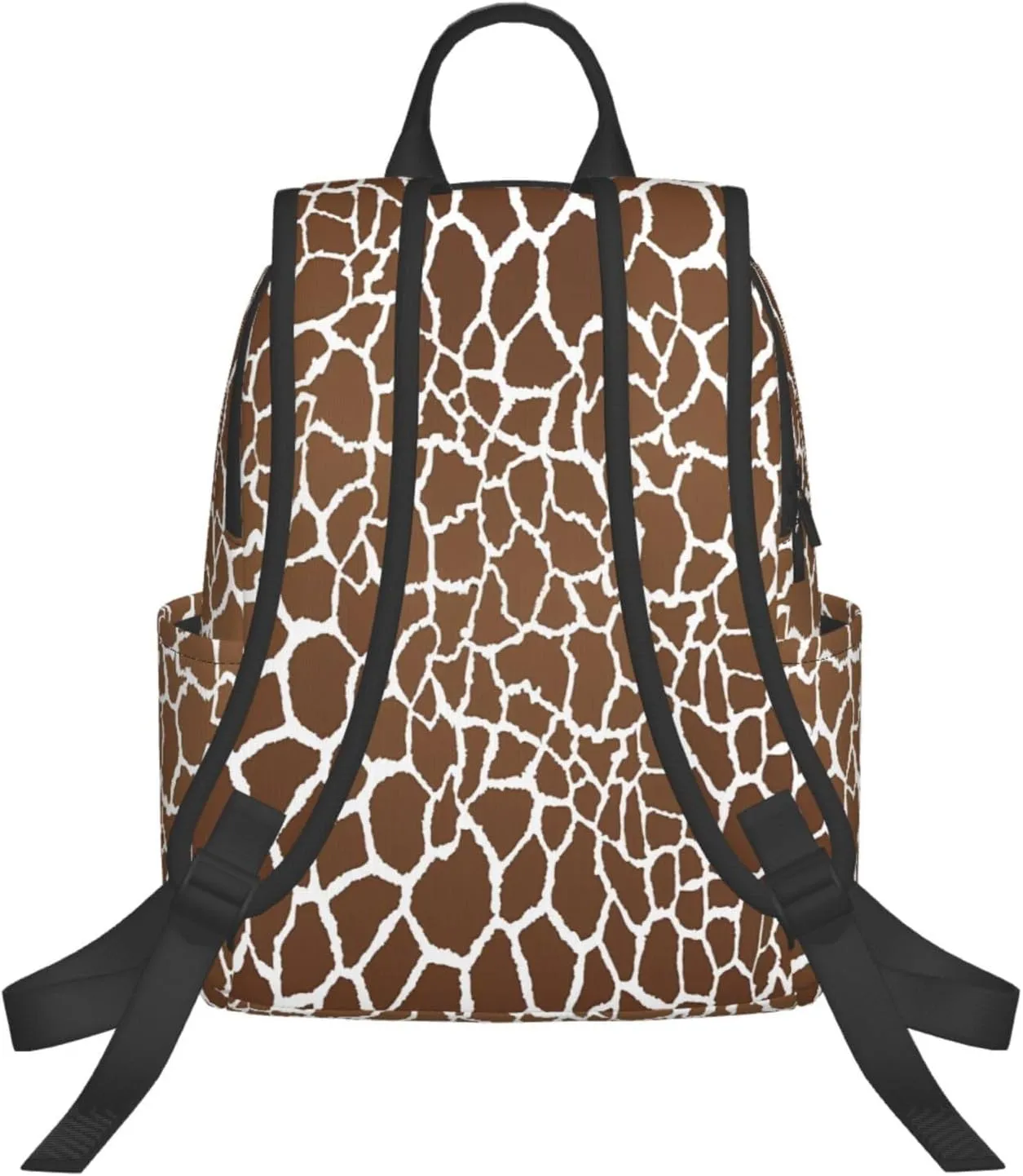 Brown White Giraffe Print Casual Backpacks Large Capacity Laptop Backpack Sports Rucksack Travel Daypack Adjustable Shoulder Strap Work Bag for Outdoor Camping