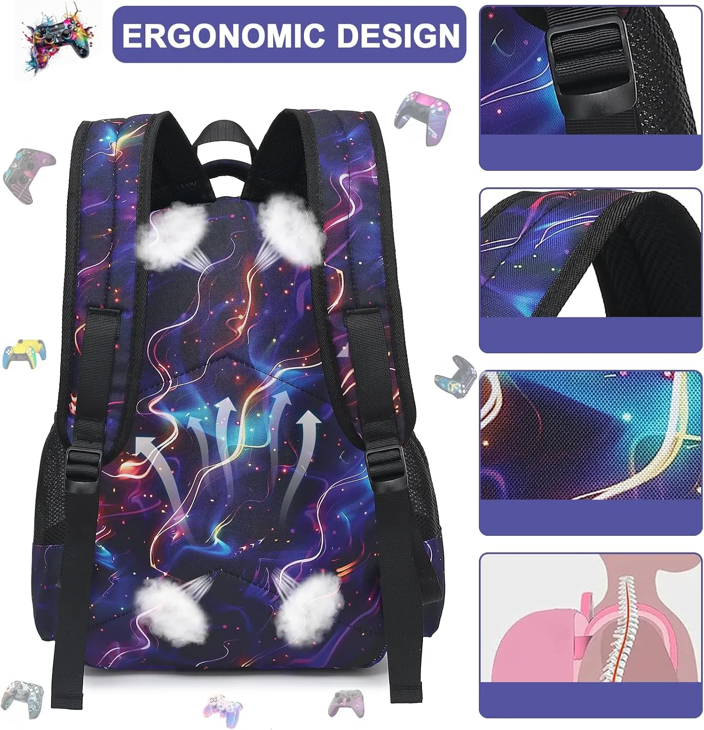 BTOOP Girls Backpack Kids Boys Elementary Bookbag Girly School Bag with Insulated Lunch Tote and Pencil Pouch