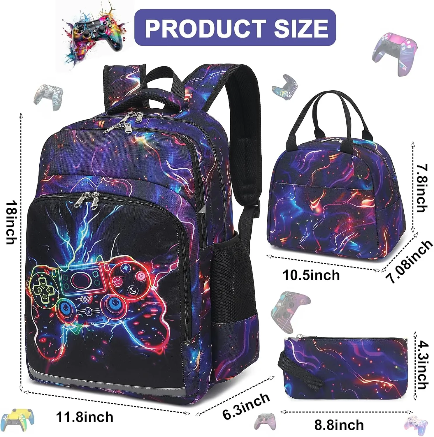 BTOOP Girls Backpack Kids Boys Elementary Bookbag Girly School Bag with Insulated Lunch Tote and Pencil Pouch