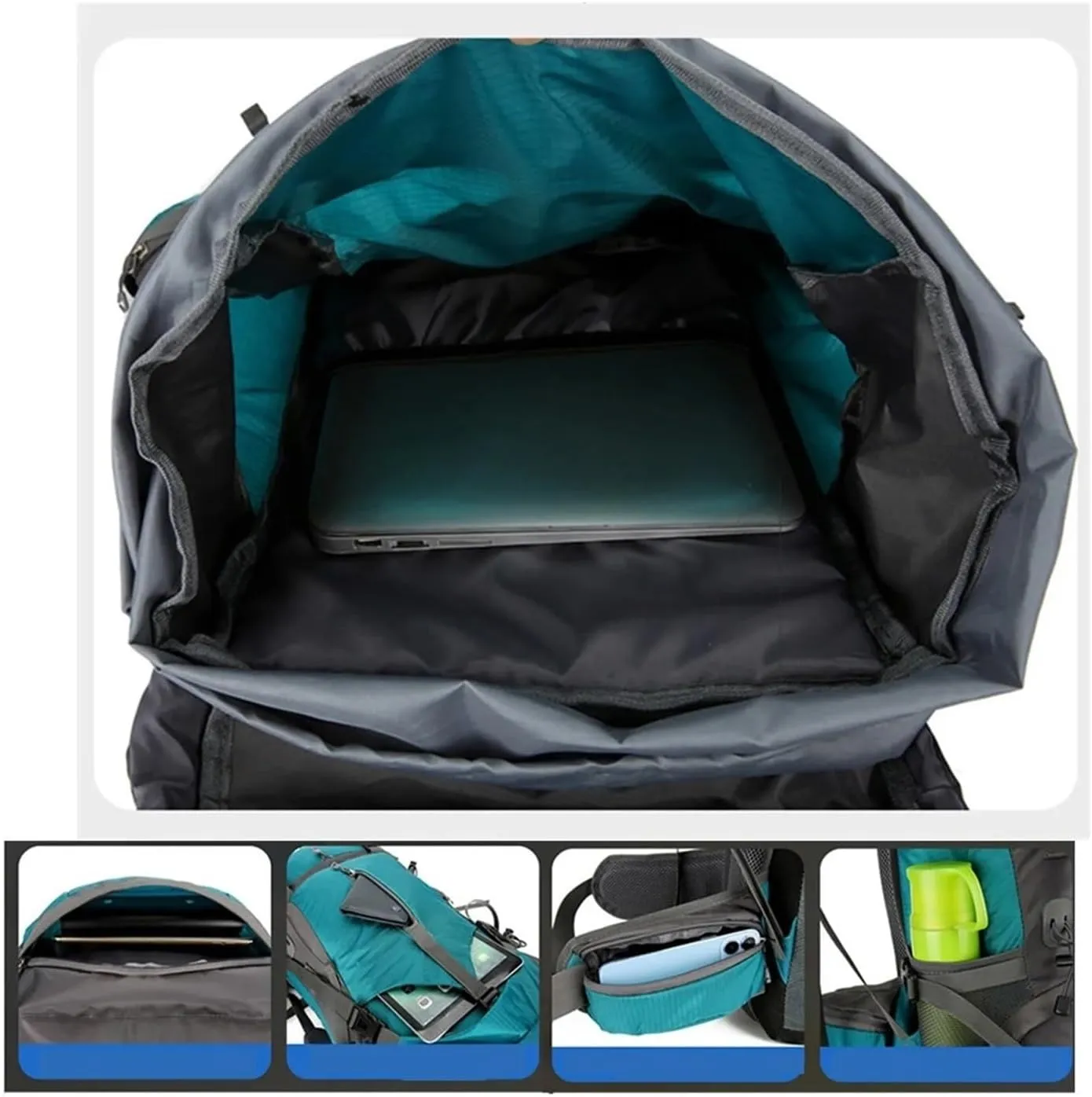 Business Backpack Camping Travel With Rain Cover Outdoor Mountaineering Backpack Shoulder Mountaineering Bag(Black)