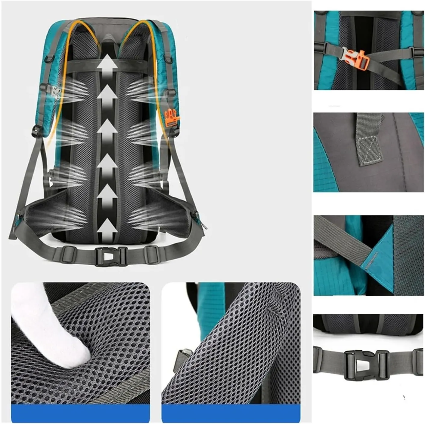 Business Backpack Camping Travel With Rain Cover Outdoor Mountaineering Backpack Shoulder Mountaineering Bag(Black)
