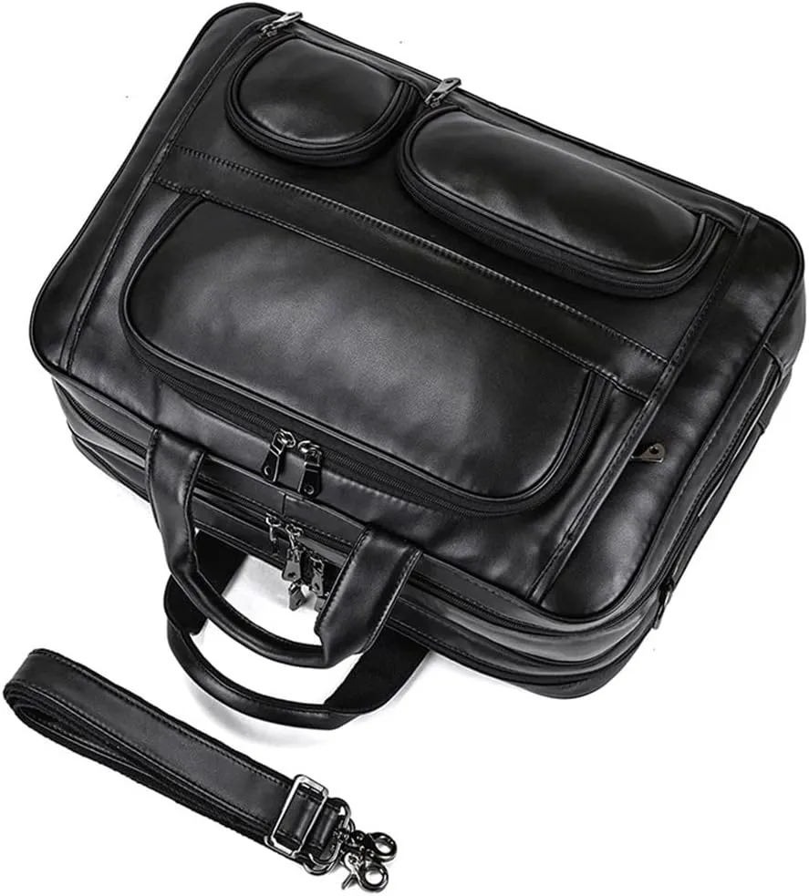 Business Leather Men's Handbag Commuter Business Trip Briefcase Computer Bag Shoulder Crossbody Bag