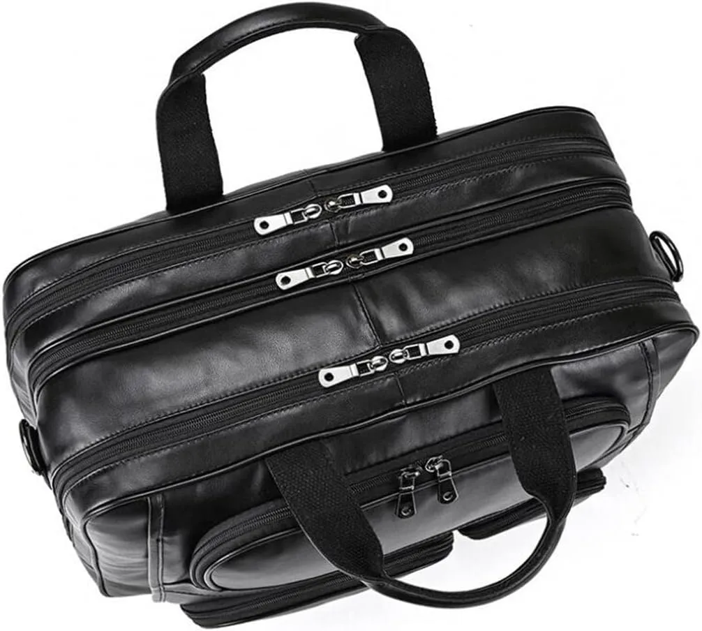 Business Leather Men's Handbag Commuter Business Trip Briefcase Computer Bag Shoulder Crossbody Bag