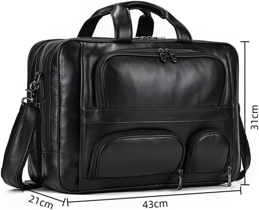 Business Leather Men's Handbag Commuter Business Trip Briefcase Computer Bag Shoulder Crossbody Bag