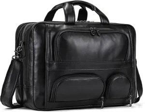 Business Leather Men's Handbag Commuter Business Trip Briefcase Computer Bag Shoulder Crossbody Bag