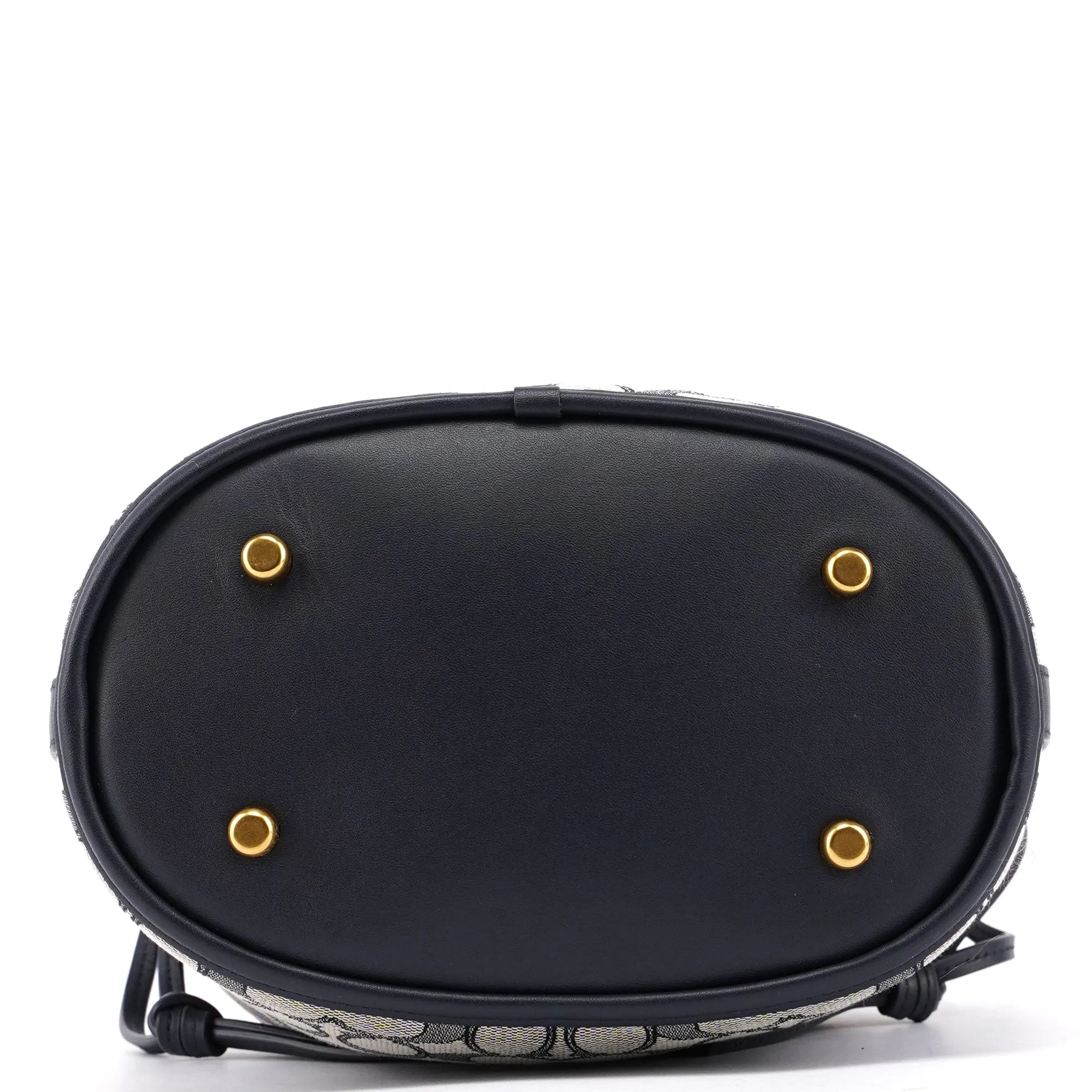C3853 Beige Navy Signature C Bucket 2-Way Bag
