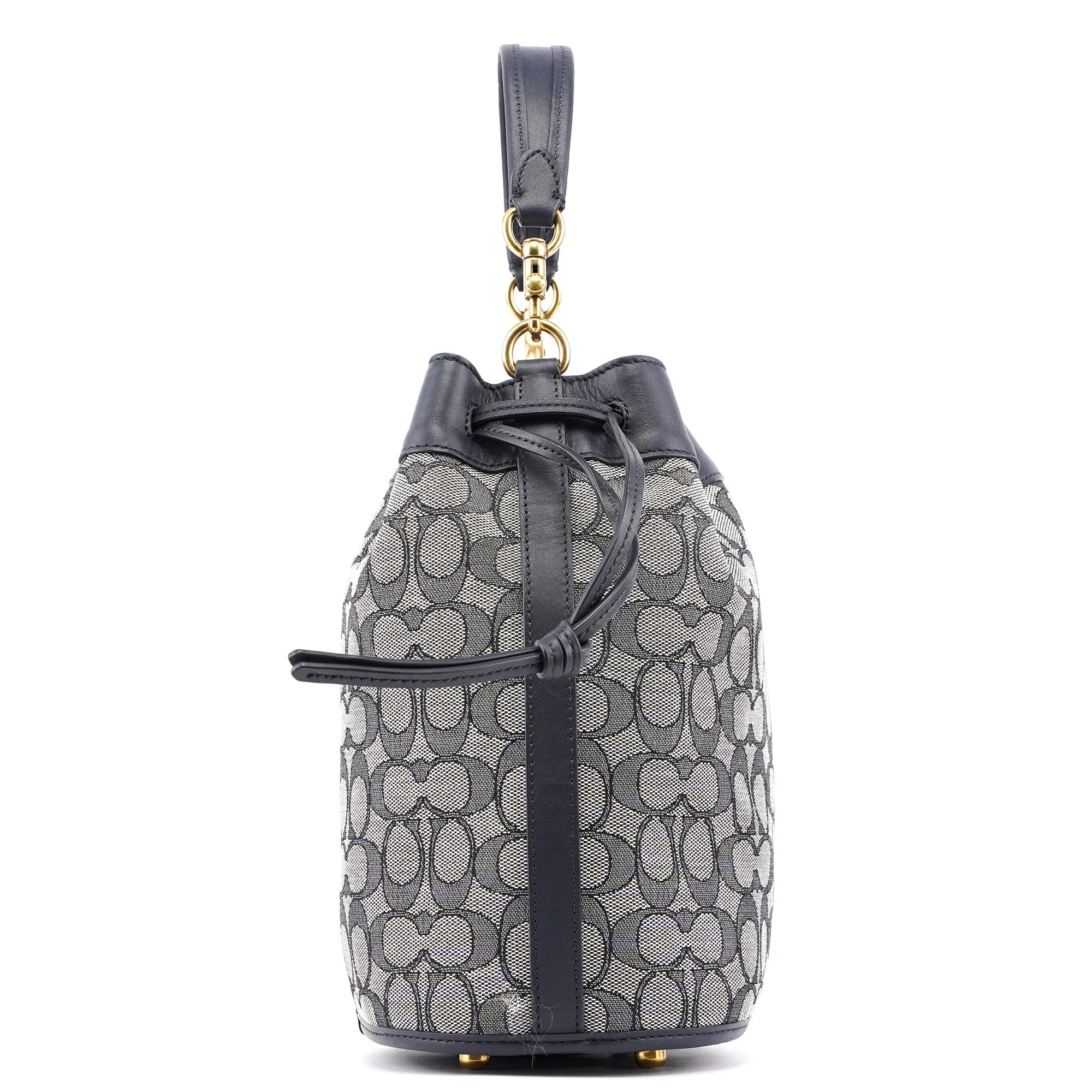 C3853 Beige Navy Signature C Bucket 2-Way Bag
