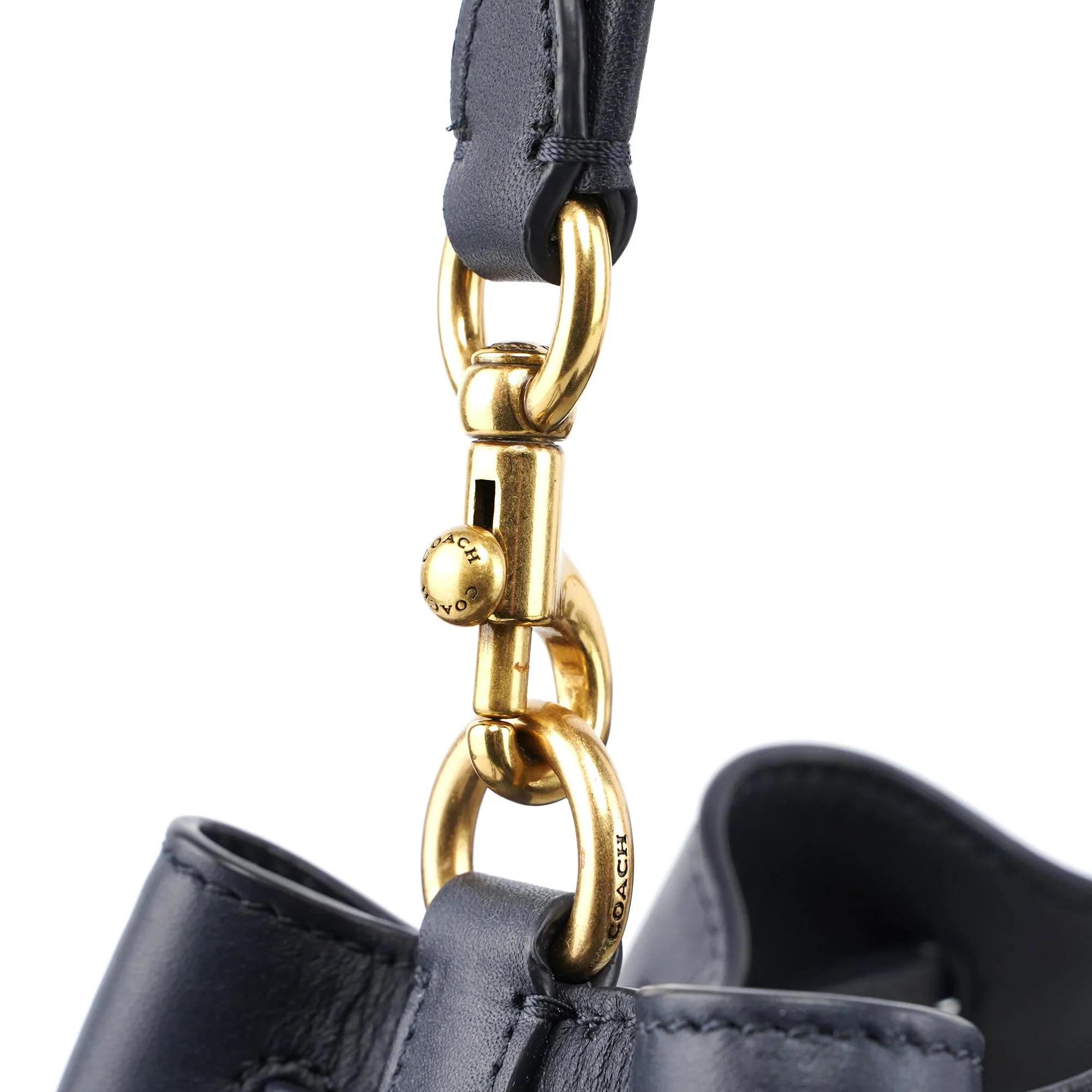 C3853 Beige Navy Signature C Bucket 2-Way Bag