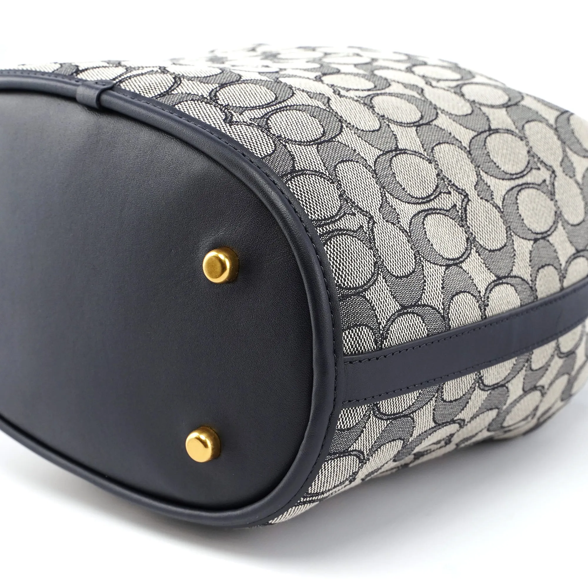 C3853 Beige Navy Signature C Bucket 2-Way Bag