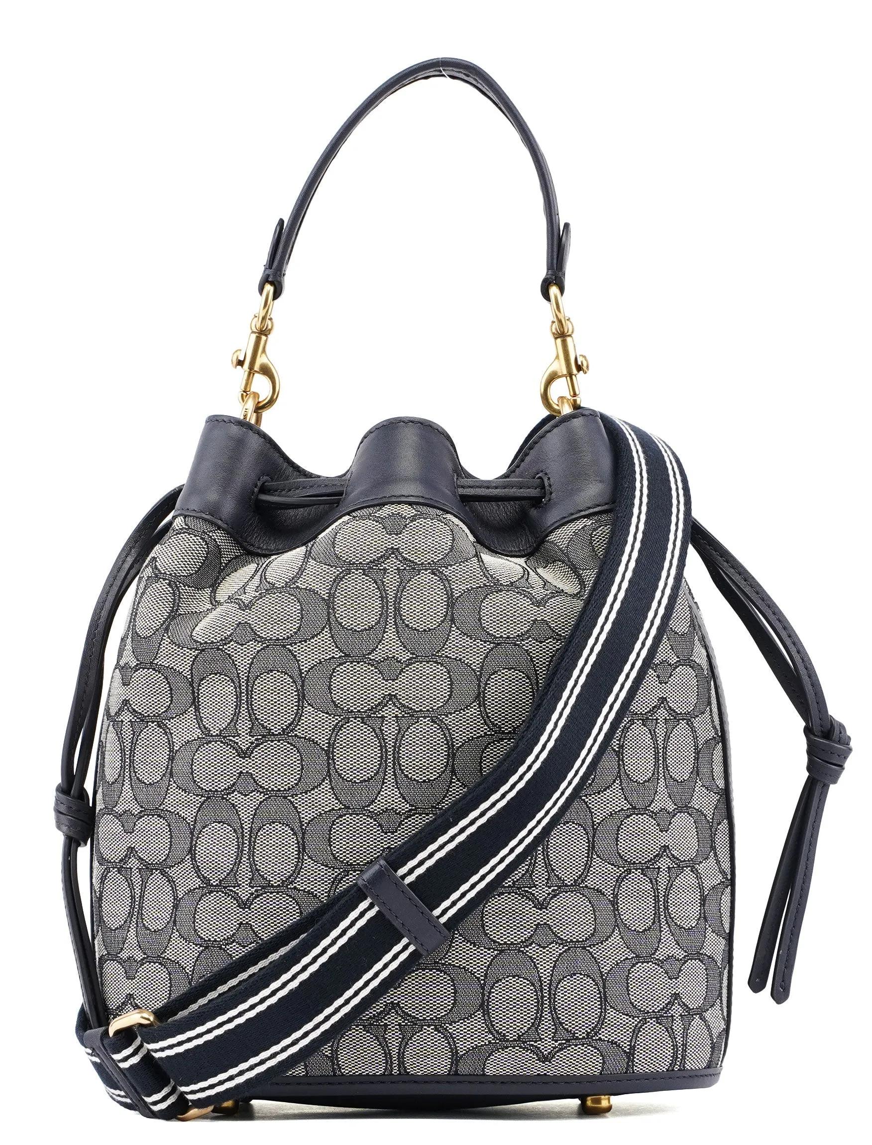 C3853 Beige Navy Signature C Bucket 2-Way Bag