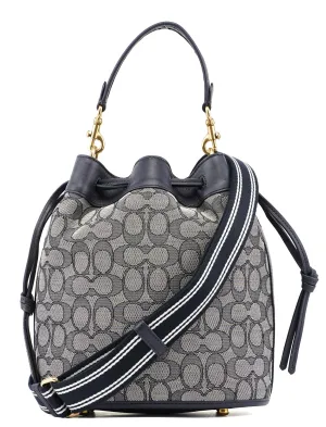 C3853 Beige Navy Signature C Bucket 2-Way Bag