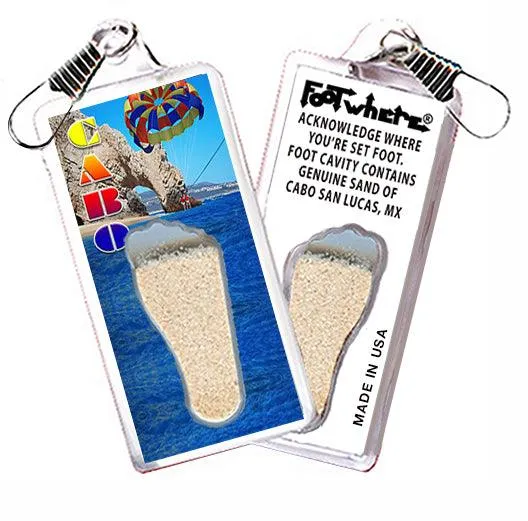 Cabo San Lucas FootWhere® Souvenir Zipper-Pull. Made in USA