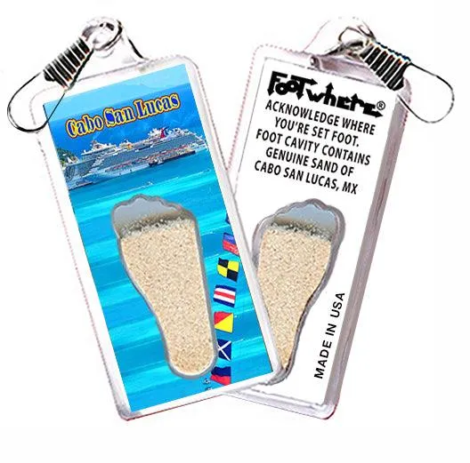 Cabo San Lucas FootWhere® Souvenir Zipper-Pull. Made in USA