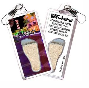 Cabo San Lucas FootWhere® Souvenir Zipper-Pull. Made in USA
