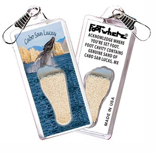 Cabo San Lucas FootWhere® Souvenir Zipper-Pull. Made in USA