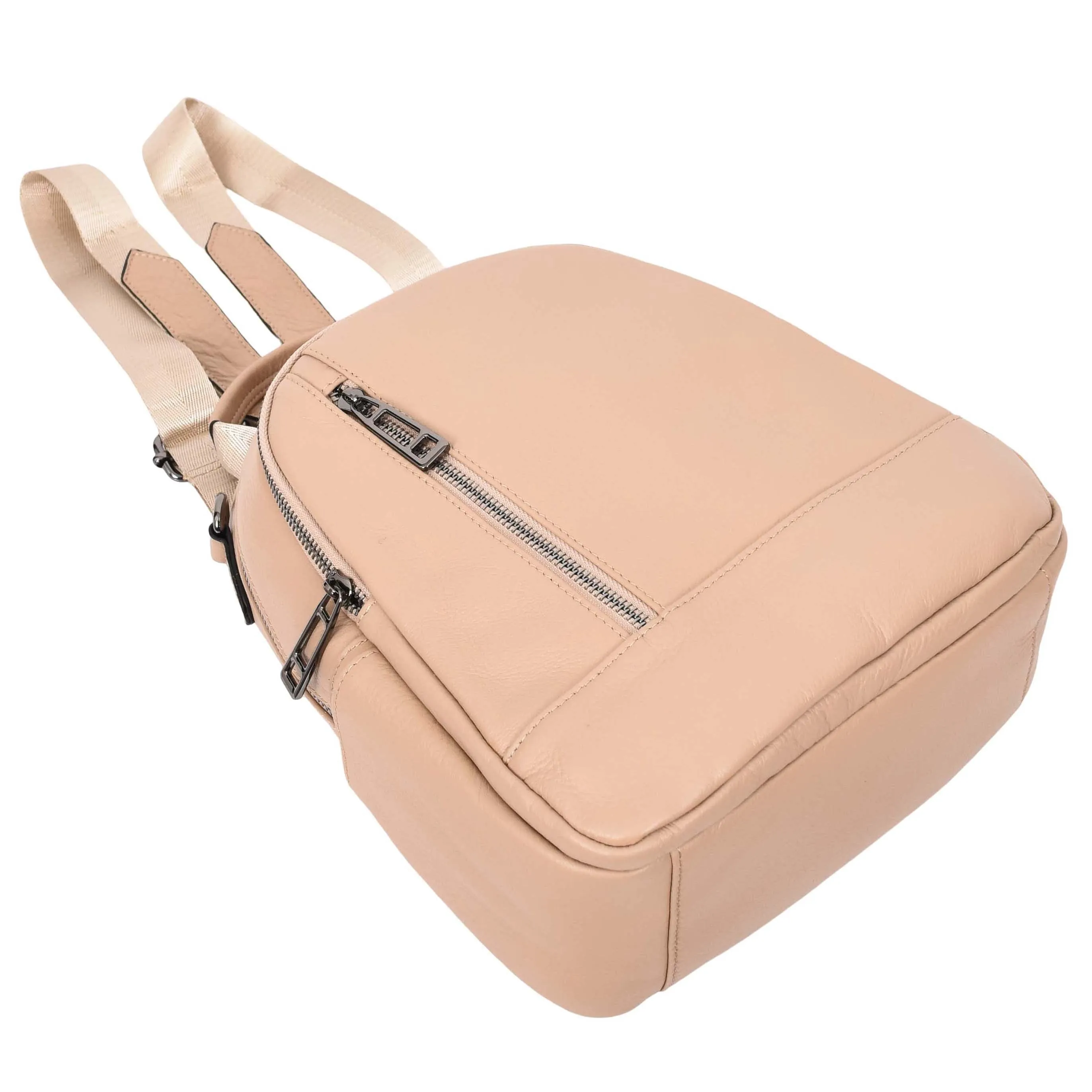Calgary Women's Organiser Genuine Leather Backpack Rose