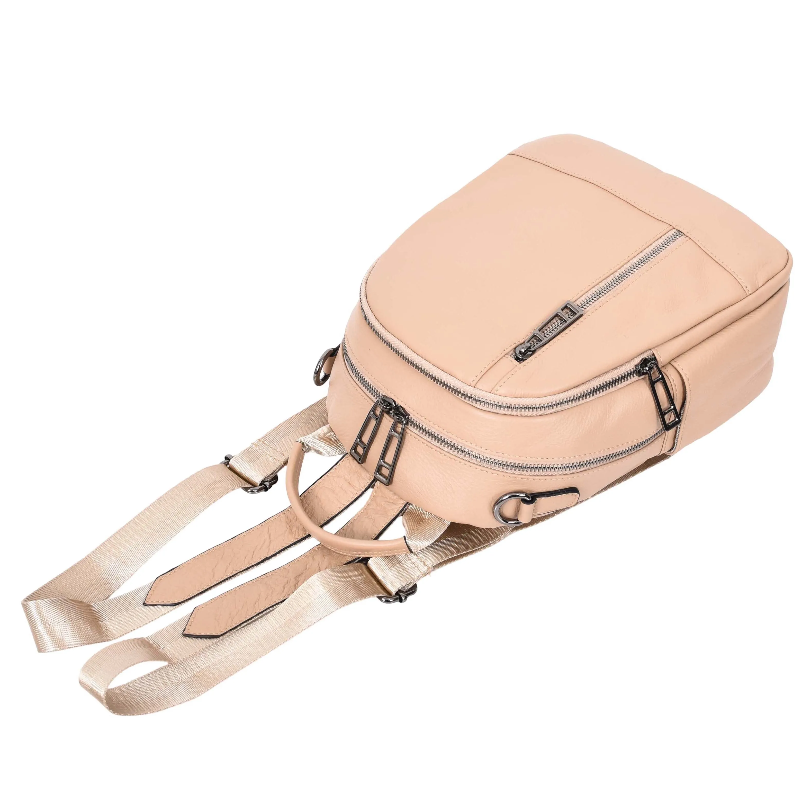 Calgary Women's Organiser Genuine Leather Backpack Rose