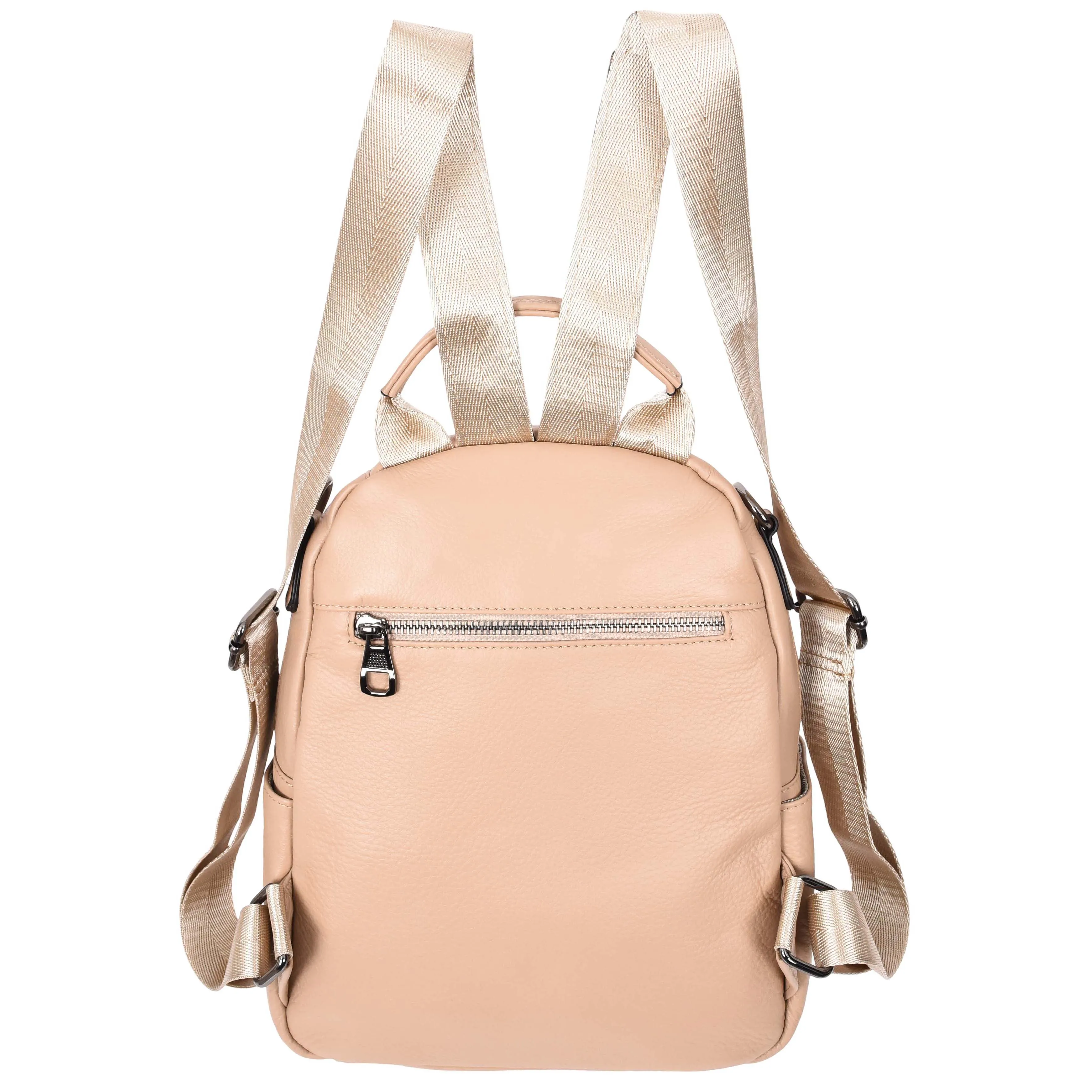 Calgary Women's Organiser Genuine Leather Backpack Rose