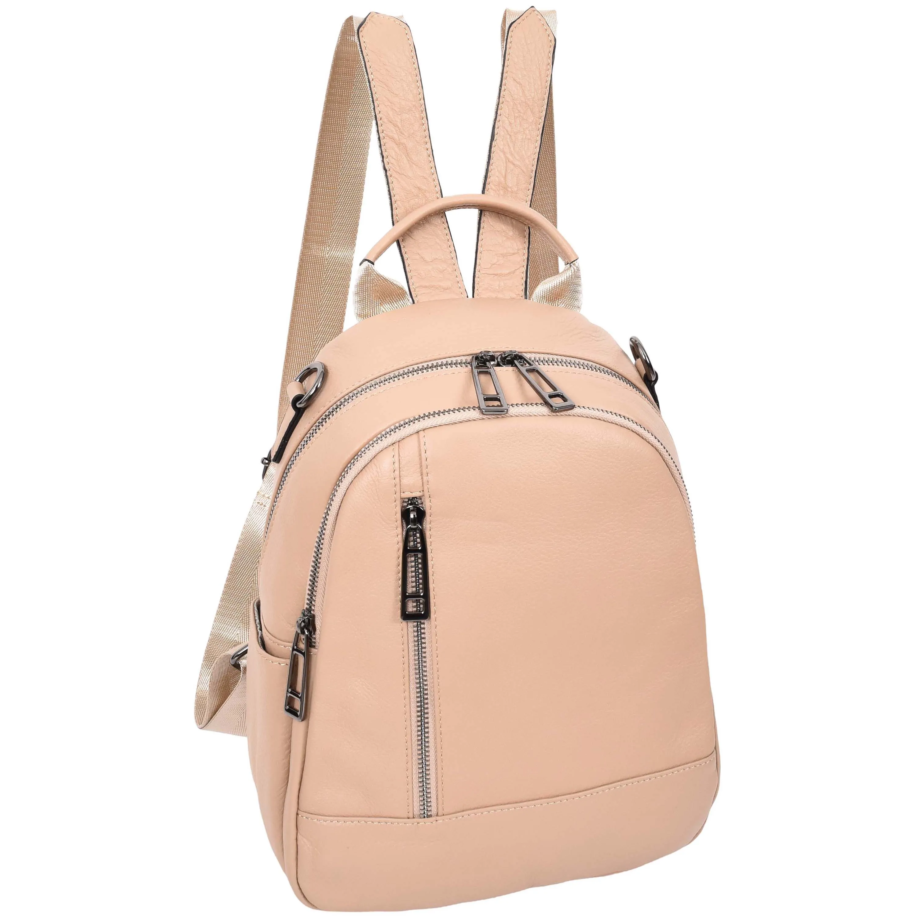 Calgary Women's Organiser Genuine Leather Backpack Rose