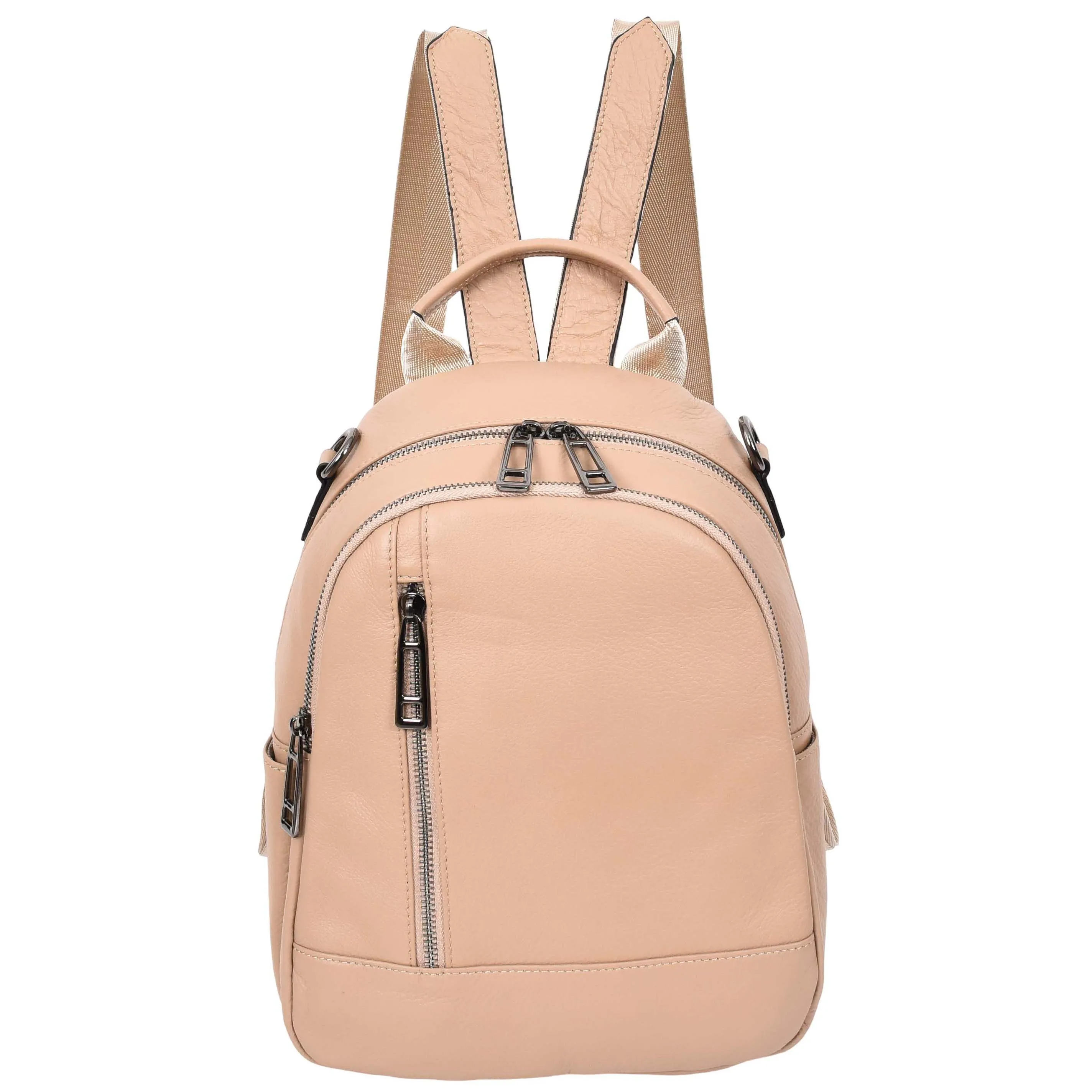 Calgary Women's Organiser Genuine Leather Backpack Rose