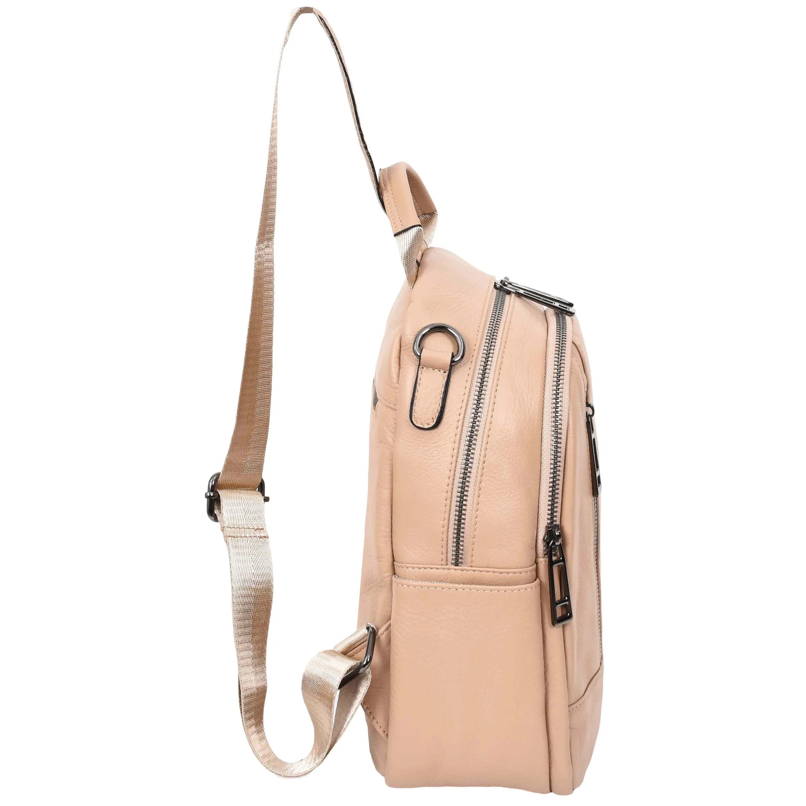 Calgary Women's Organiser Genuine Leather Backpack Rose