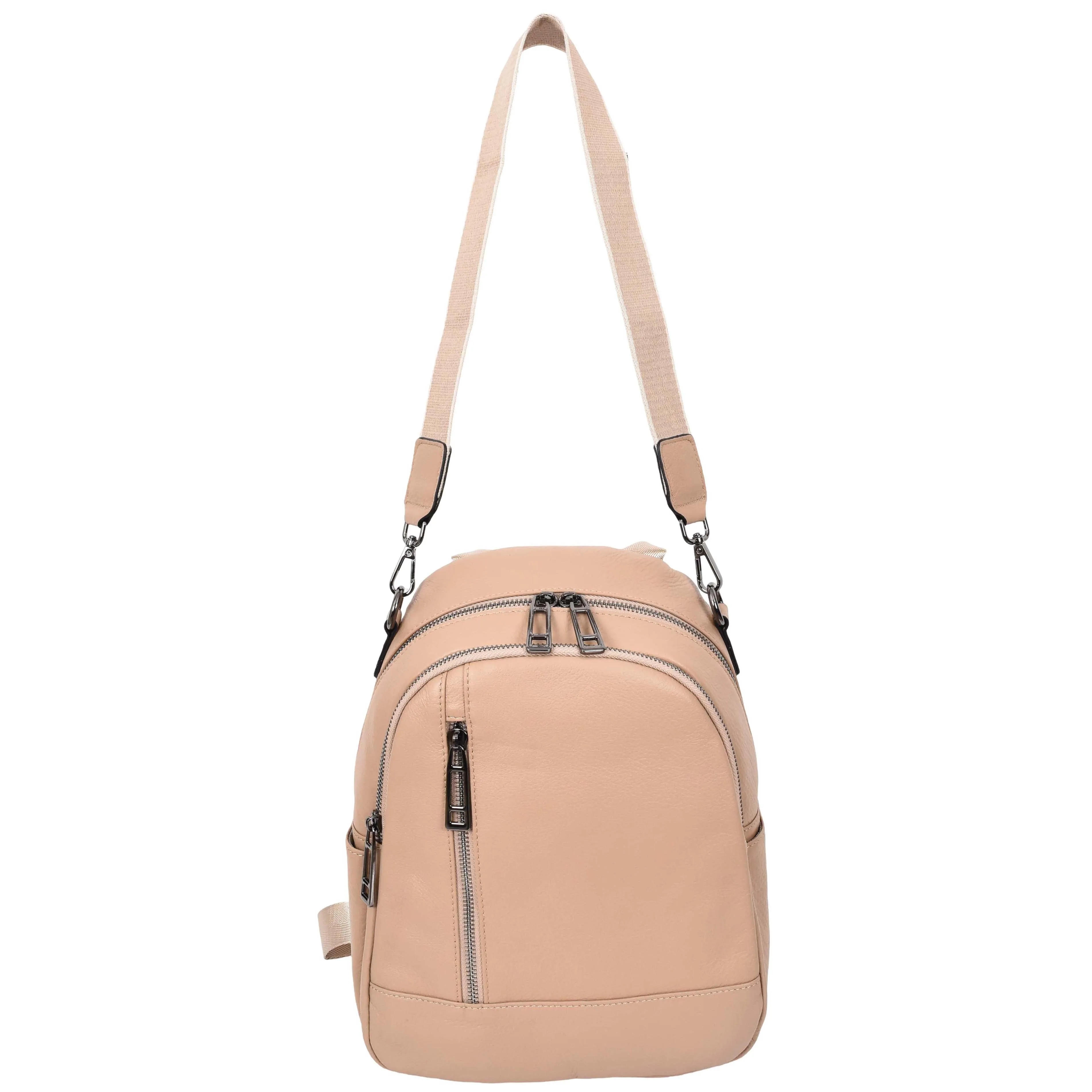 Calgary Women's Organiser Genuine Leather Backpack Rose