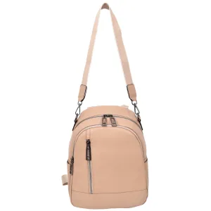 Calgary Women's Organiser Genuine Leather Backpack Rose