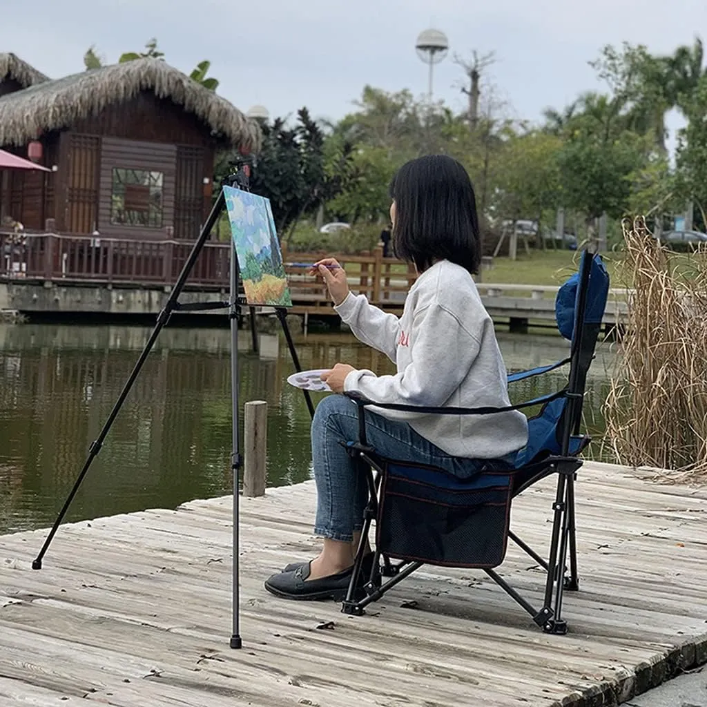 Camping Chair Outdoor Folding Fishing Chairs Siesta Recliner Bed Camping Beach Chair High Back Camping Chair with Pillow (Color : Green, Size : 50 * 58 * 90cm)