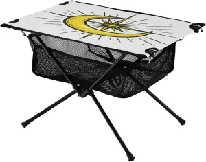 Camping Table Lightweight Portable Folding Table with Mesh Storage Net Moon Flash Ideal for Camping Hiking Beach Picnic Travel Backyard