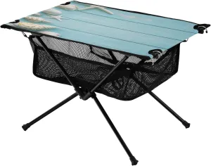 Camping Table Lightweight Portable Folding Table with Mesh Storage Net Shell Starfish Blue Ideal for Camping Hiking Beach Picnic Travel Backyard