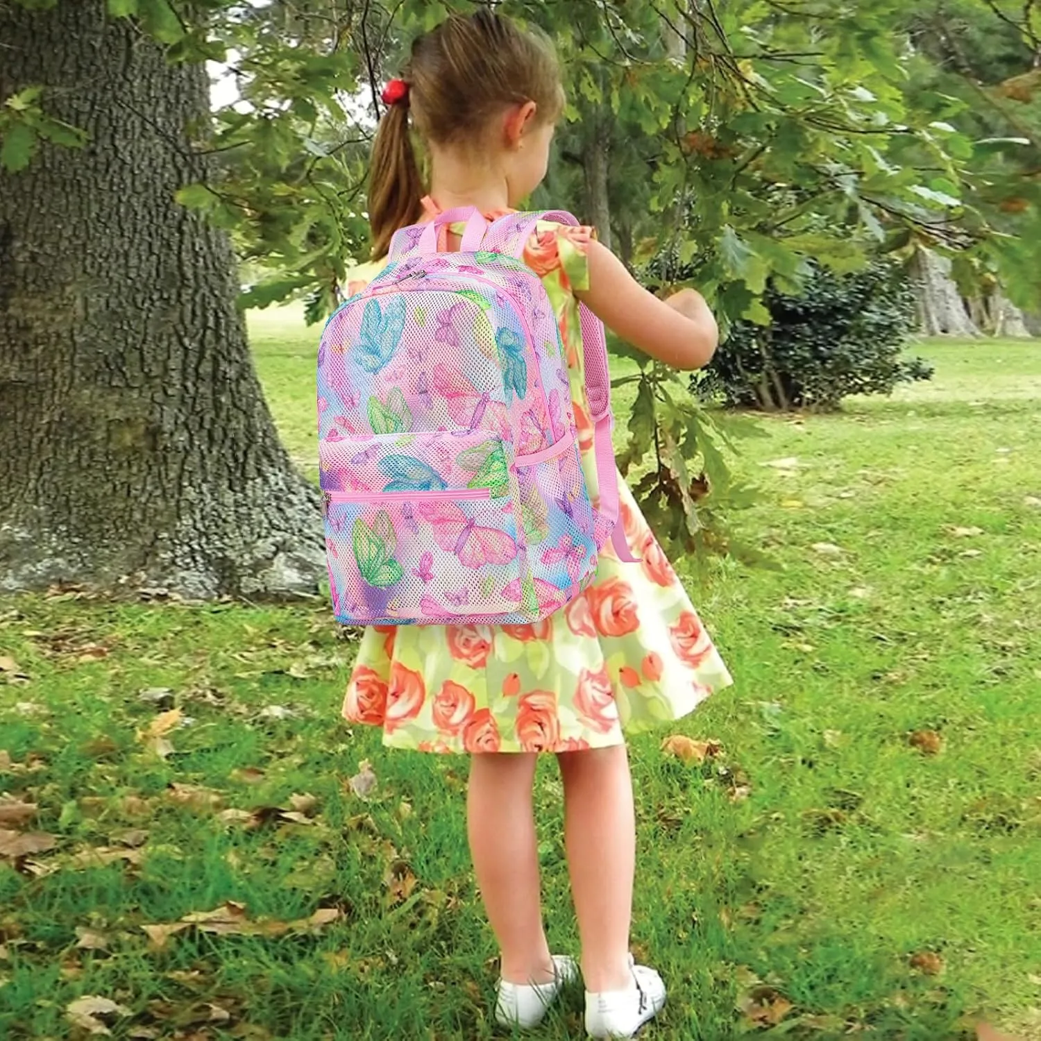 CAMTOP Mesh Backpack Kids Boys Girls Bookbag See Through Preschool Backpacks Casual Daypack for School Beach Travel Swim(Age 3-8 Years)